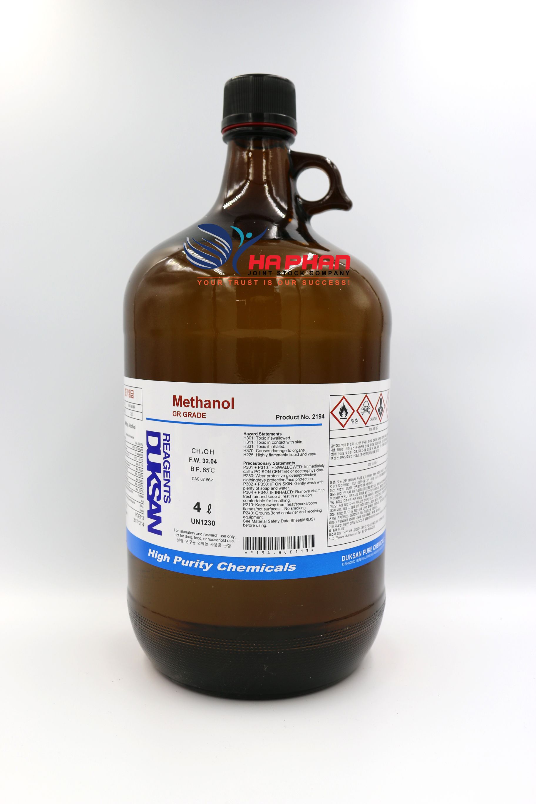 Methyl Alcohol GR  DSP 4 ℓ
